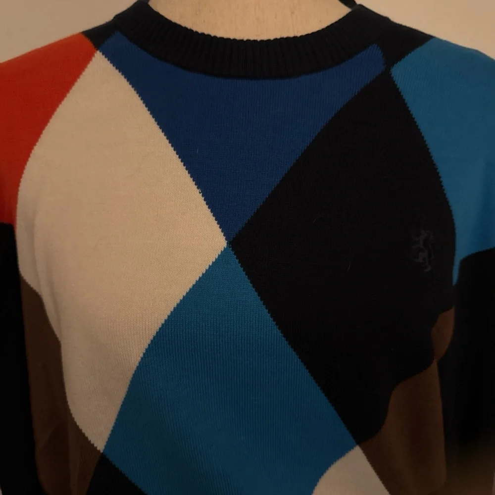 Pringle of Scotland Colorful Argyle Sweater XL - Picture 2 of 4